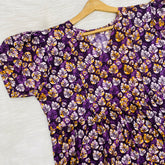 Frock Feeding Nighty, Free Size, Ankle Length, Tie-Up, Puff Sleeve Sleepwear in Softest Cotton Fabric (Bra Size 34"-38" | 50”-52″ length)